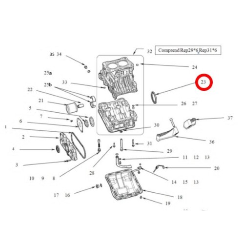 RETEN DE CIGÜEÑAL LADO VARIADOR. LOMBARDINI DCI 442 / 492