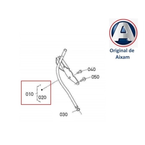 GUIA DE LA VARILLA DE ACEITE MOTOR KUBOTA Z482. 1J95936503. ORIGINAL