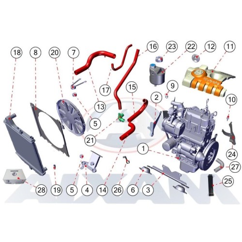 DESPIECE ACCESORIOS DE MOTOR AIXAM 2020