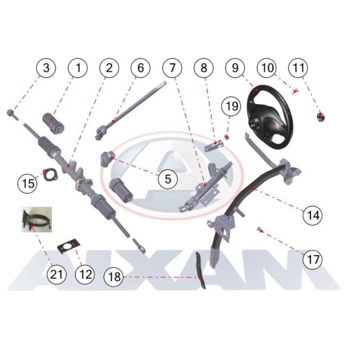 DESPIECE VOLANTE / CREMALLERA AIXAM 2020