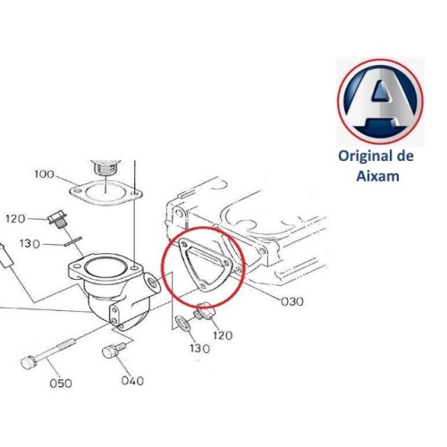 JUNTA DE CUERPO TERMOSTATO DE MOTOR KUBOTA. ORIGINAL. 1584172922