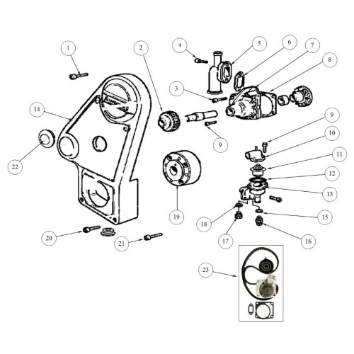 BRIDA DE AGUA MOTOR LOMBARDINI LDW502. ORIGINAL.