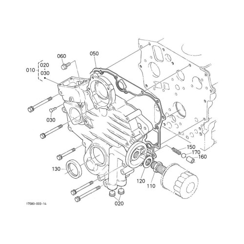 DESPIECE CARTER DE DISTRIBUCION KUBOTA Z482E