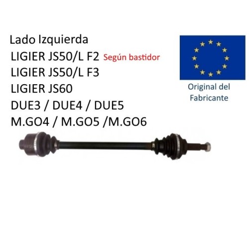 TRANSMISION IZQUIERDA LIGER / DUÉ / M.GO. 1411610. NO ORIGINAL