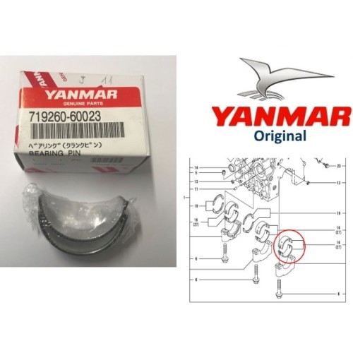 CASQUILLO DE BIELAS DE MOTOR YANMAR. ORIGINAL