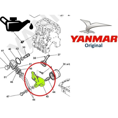 SOPORTE DE FILTRO DE ACEITE YANMAR. ORIGINAL