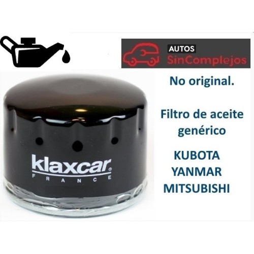 FILTRO ACEITE MOTOR GENERICO. KLAXCAR