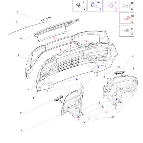 DESPIECE CARROCERIA DELANTERA JS60