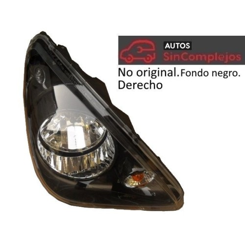 FARO DELANTERO DERECHO AIXAM 2010 FONDO NEGRO. NO ORIGINAL. 8AX004