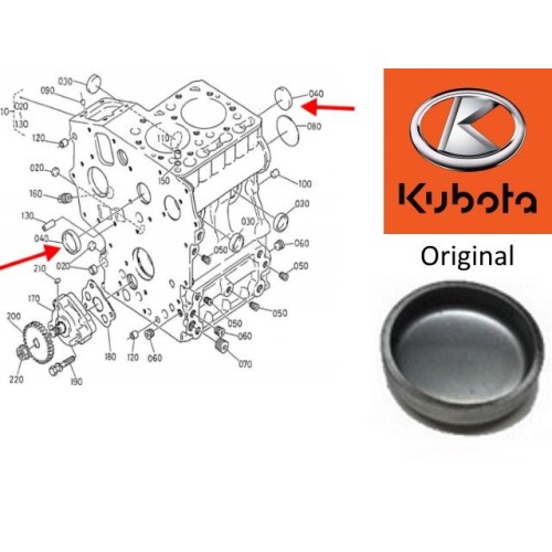 TAPON DE BLOQUE DE MOTOR KUBOTA Z402. 1545196270. ORIGINAL