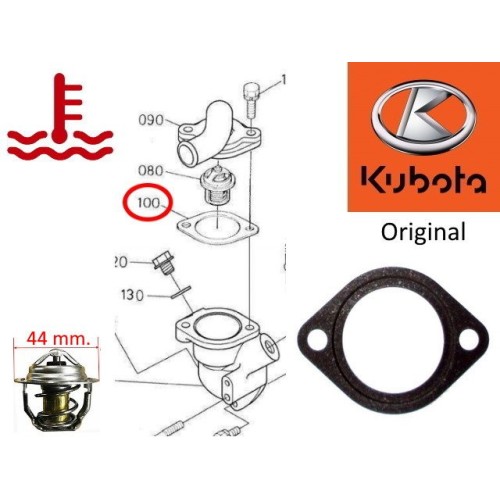 JUNTA DE TERMOSTATO DE MOTOR KUBOTA. ORIGINAL.1622173270
