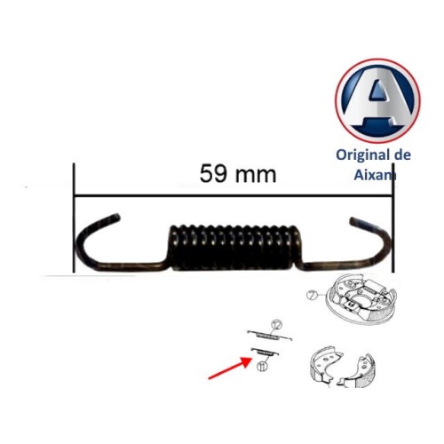 MUELLE LARGO DE ZAPATAS DE FRENO TRASERAS AIXAM. ORIGINAL. 6A35A