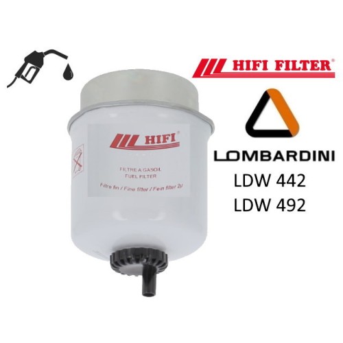 FILTRO DE GASOIL MOTOR LOMBARDINI DCI. HIFI FILTER. PRIMERA VERSIÓN.