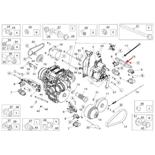 SOPORTE DE CAJA DECAMBIO MICROCAR / LIGIER. 1409724. ORIGINAL.