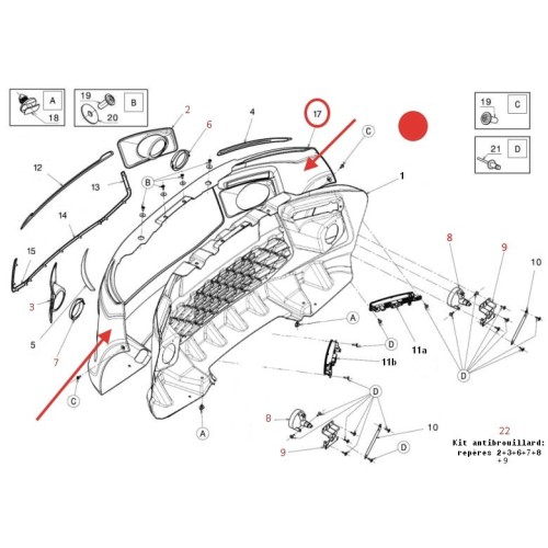 PARAGOLPES DELANTERO JS50 ROJO TOLEDO. ORIGINAL.