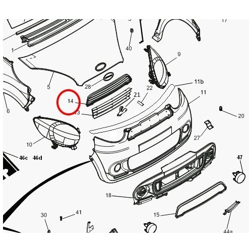 CALANDRA DELANTERA MICROCAR M8. Original.