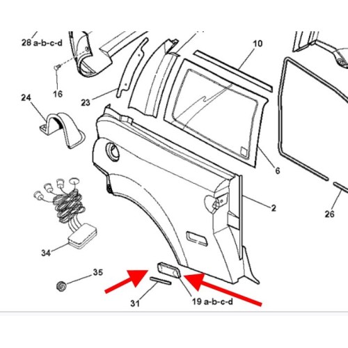 MOLDURA TRASERA DERECHA MICROCAR MC. 1004597. ORIGINAL.