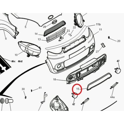 PARTE CROMADA DELANTERA MICROCAR M8. Original.