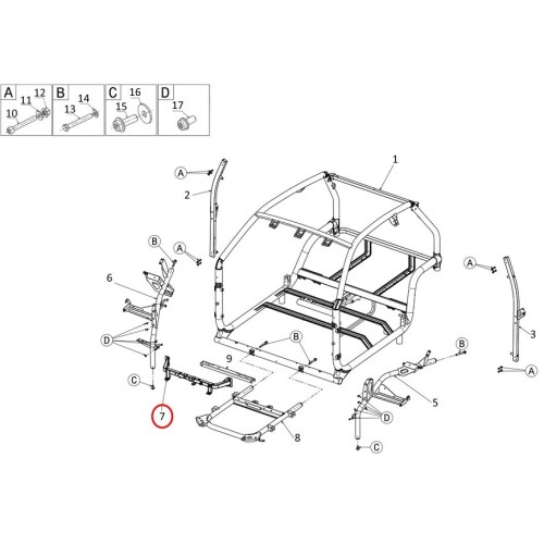 TRAVESAÑO DE LA CERRADURA DE CAPO.