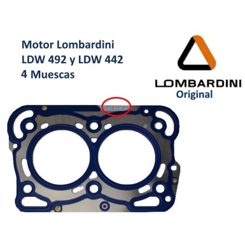 JUNTA CULATA MOTOR LOMBARDINI DCI. 4 MUESCAS. 1010415. ORIGINAL.