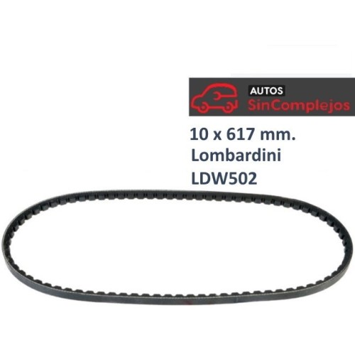 CORREA DE ALTERNADOR 10 X 617 MM. LOMBARDINI LDW502.